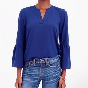NWT J.Crew Navy Bluebell Sleeve Top
